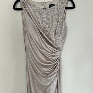 Adrianna Papell Size 10 Shimmery Taupe Dress